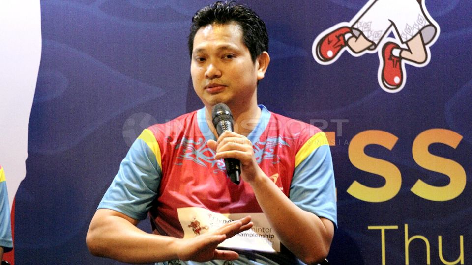 Hariyanto Arbi, pemilik merek Flypower akan menjadi spornsor Armin Sarosi di Indonesia International Series 2022 di Yogyakarta Copyright: © Herry Ibrahim/INDOSPORT